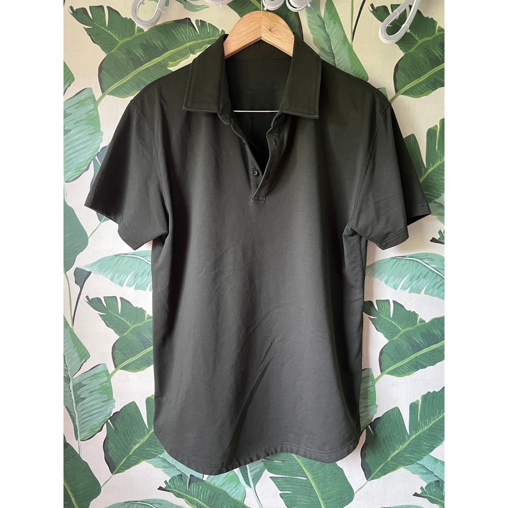 BYLT Drop Cut Short Sleeve Polo Shirt Lux Mens Medium Olive Green